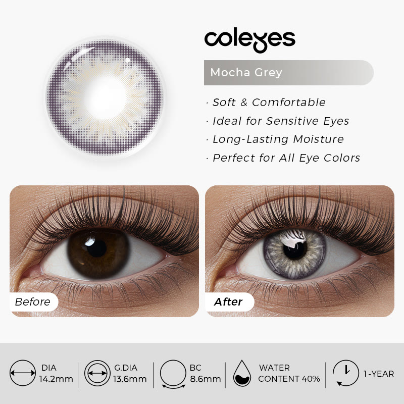 Coleyes Mocha Grey Yearly Prescription Colored Contacts - image 6