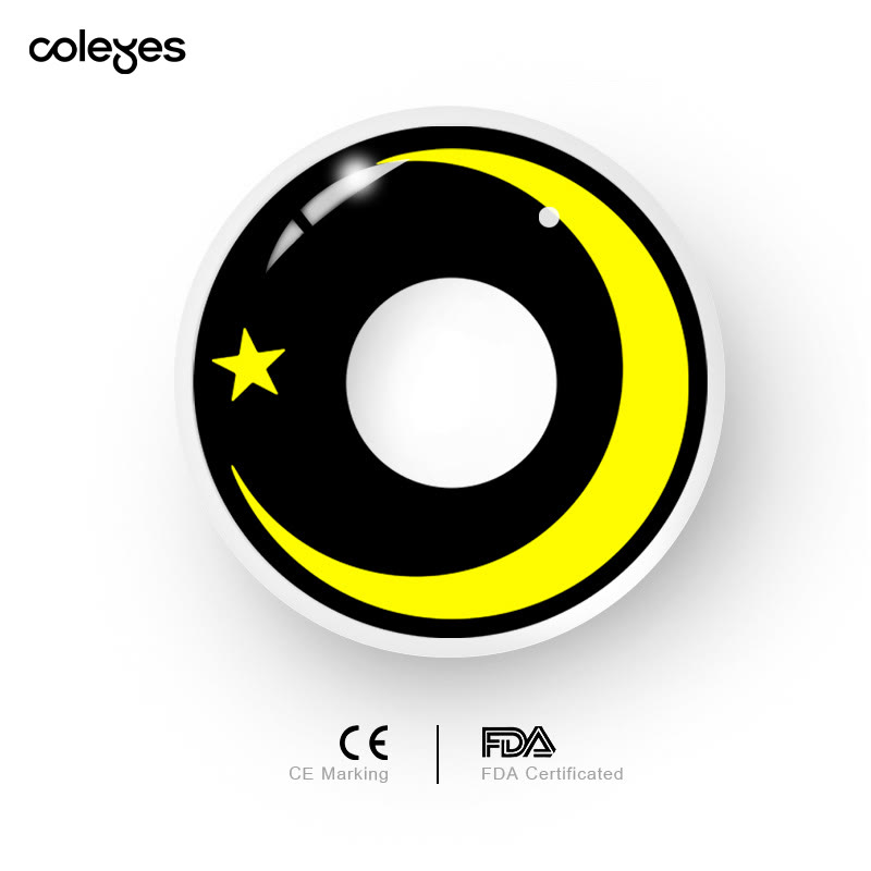 Coleyes Moon Star Yellow Yearly Cosplay Colored Contacts - image 9