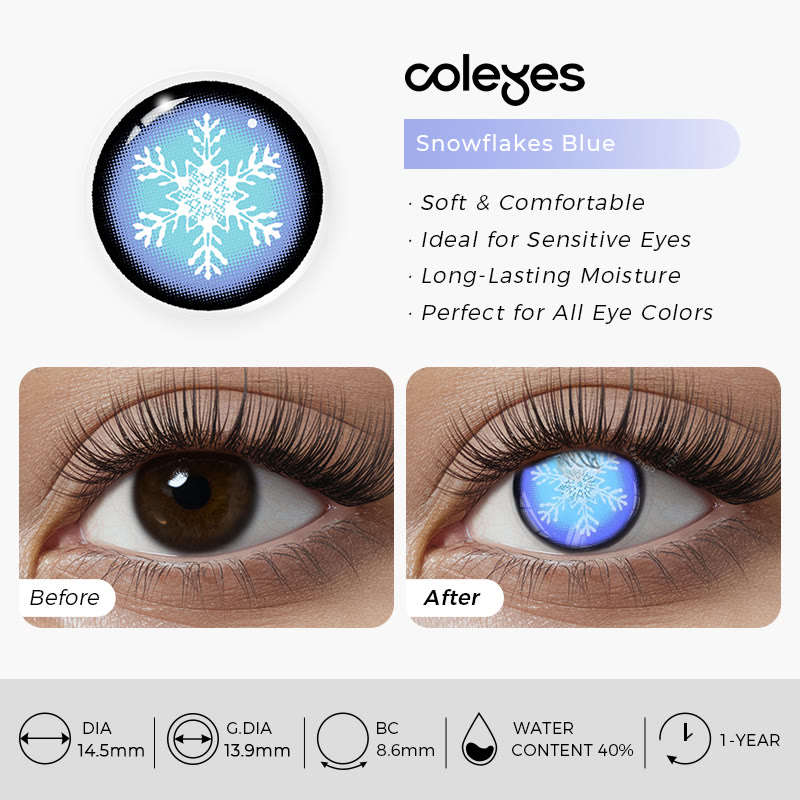 Coleyes Snowflakes Blue Yearly Cosplay Colored Contacts - image 6