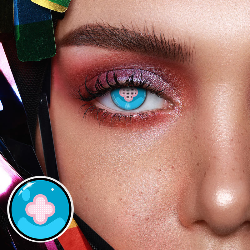 Coleyes Fire Force Hibana Blue Yearly Cosplay Colored Contacts - image 2