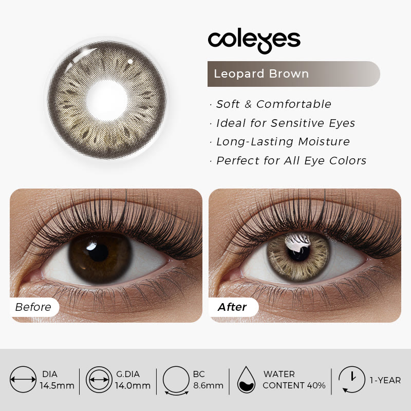 Coleyes Leopard Brown Yearly Prescription Colored Contacts - image 7
