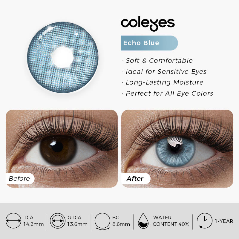 Coleyes Echo Blue Yearly Prescription Colored Contacts - image 6