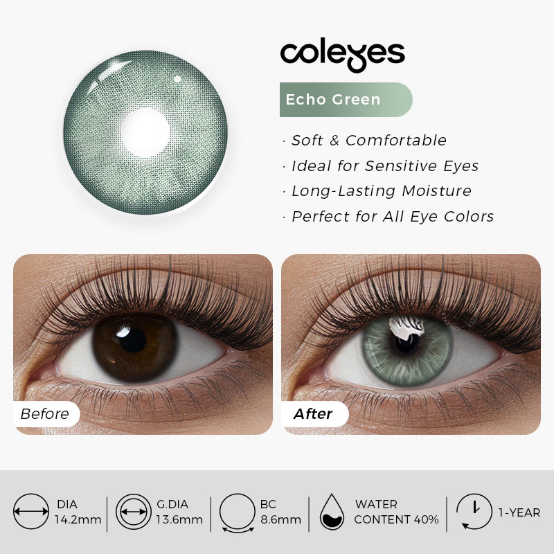 Coleyes Echo Green Yearly Prescription Colored Contacts - image 5