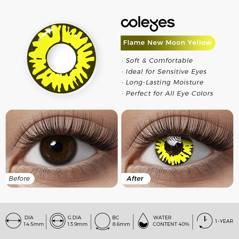 Coleyes Flame New Moon Yellow  Yearly Cosplay Colored Contacts - image 6