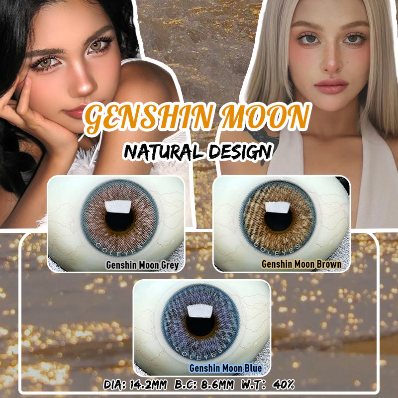 Coleyes Genshin Moon Blue Yearly Prescription Colored Contacts - image 8