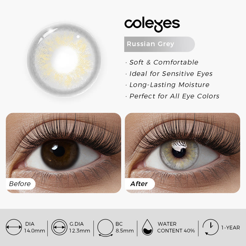 Coleyes Russian Grey Yearly Prescription Colored Contacts - image 7
