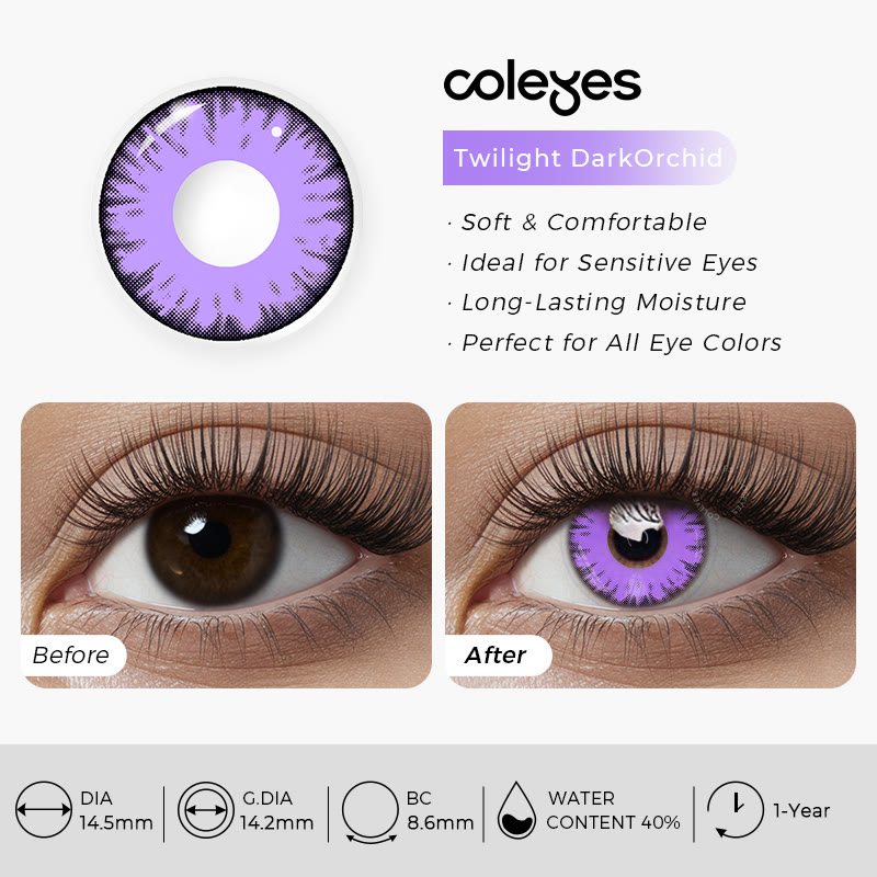 Coleyes Twilight DarkOrchid Prescription Yearly Cosplay Colored Contacts - image 7