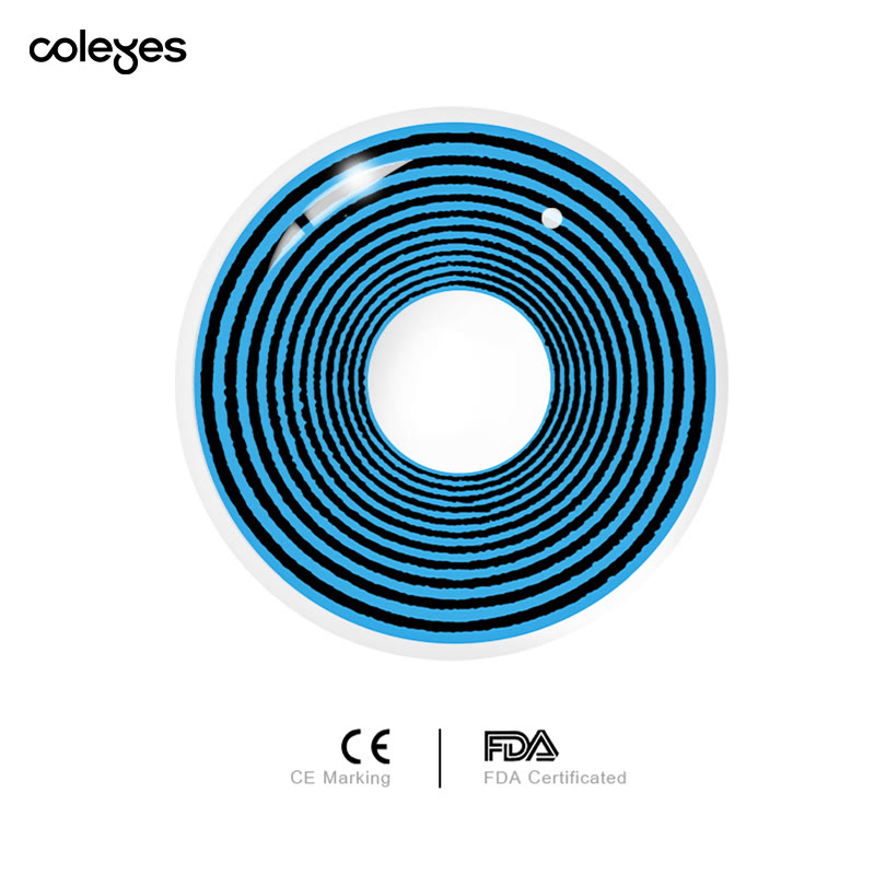 Coleyes Swirl Blue Yearly Cosplay Prescription Colored Contacts - image 5