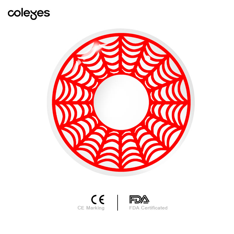 Coleyes Spider Web Red Yearly Prescription Cosplay Colored Contacts - image 5