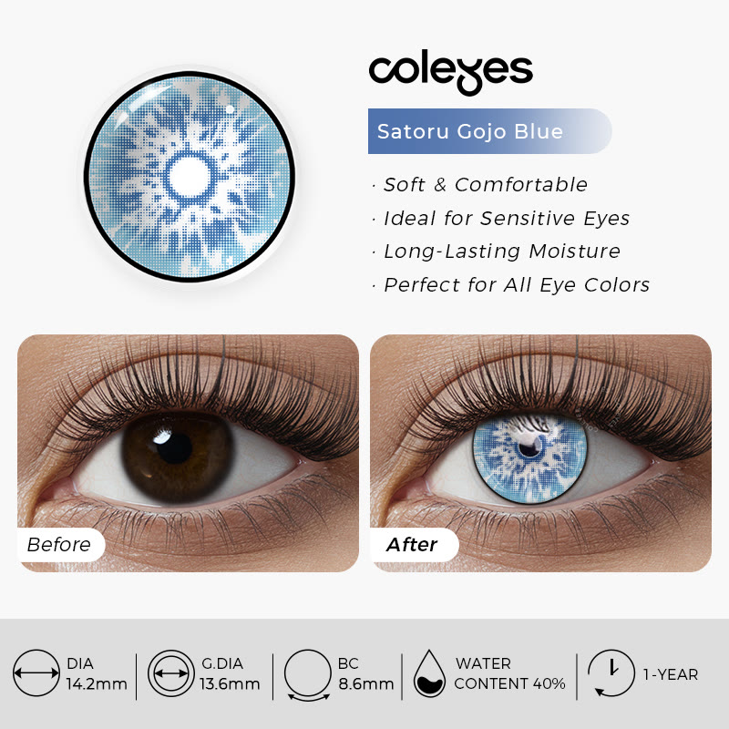 Coleyes Satoru Gojo Blue Prescription Yearly Cosplay Colored Contacts - image 3