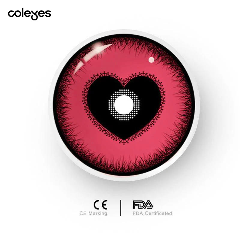 Coleyes Yandere Black Pink Prescription Yearly Cosplay Colored Contacts - image 9