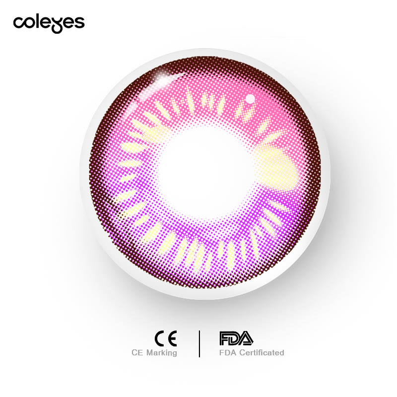 Coleyes Anime Pink Yearly Cosplay Prescription Colored Contacts - image 5