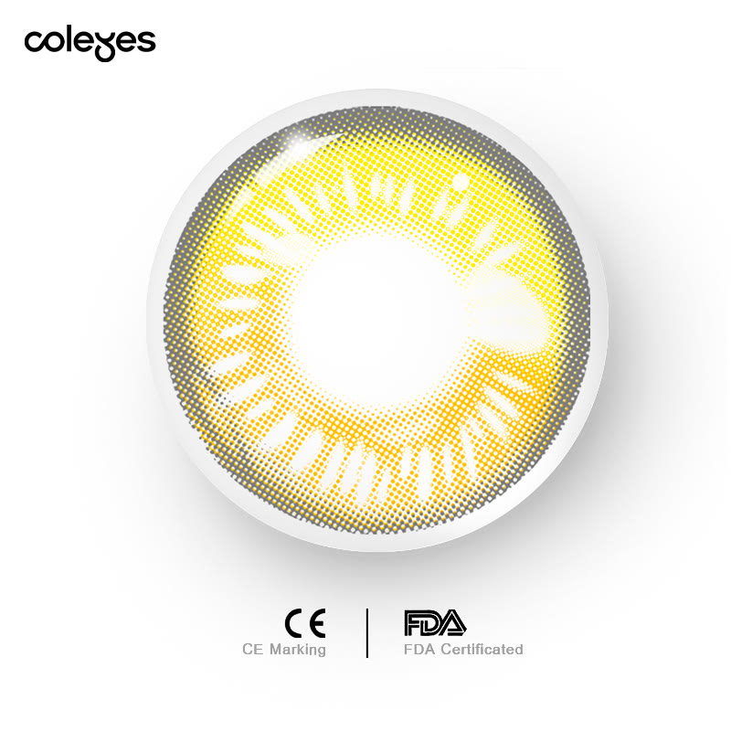Coleyes Anime Yellow Brown Yearly Cosplay Prescription Colored Contacts - image 6