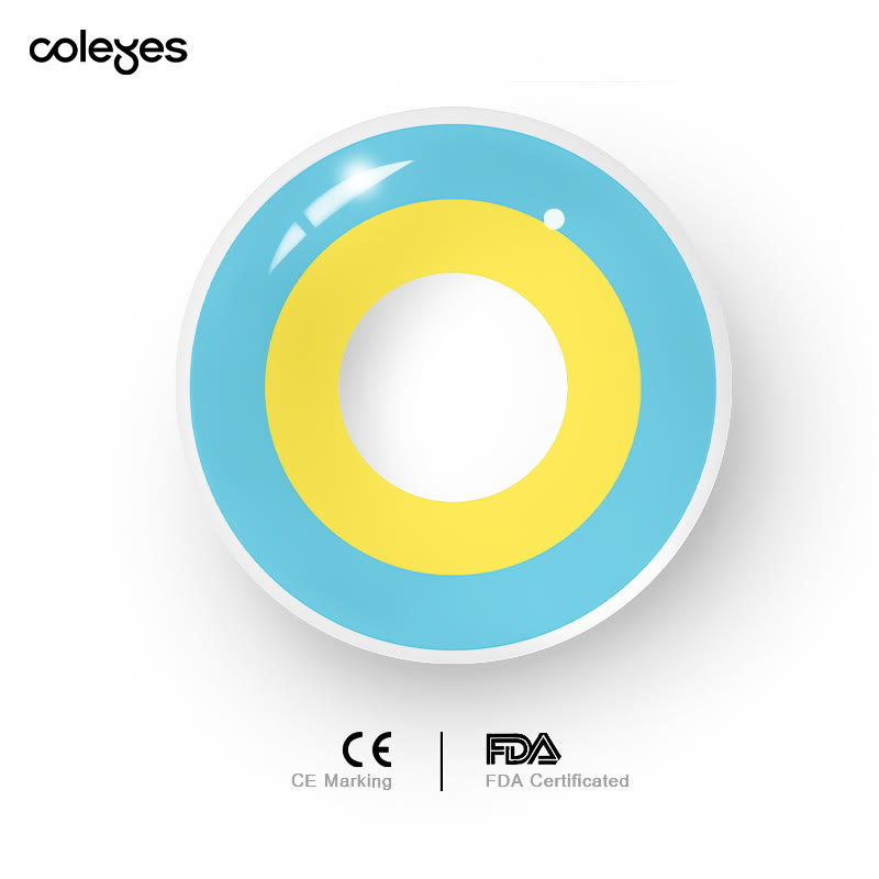 Coleyes Rainbow Blue Yellow Yearly Prescription Cosplay Colored Contacts - image 5