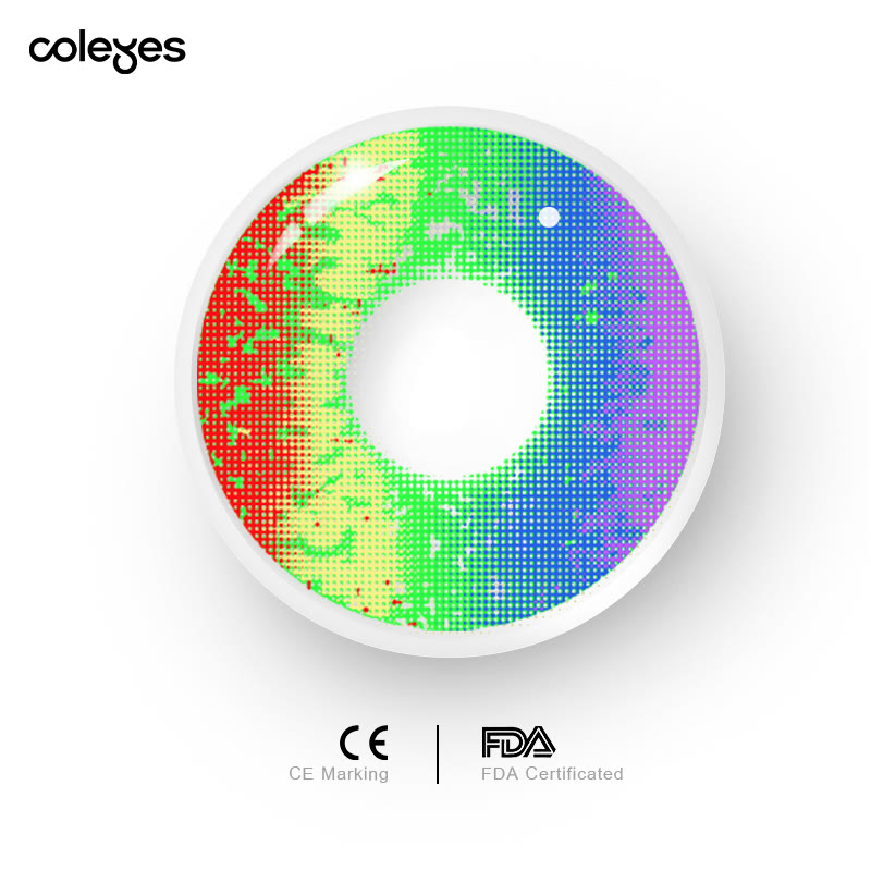 Coleyes Multi Rainbow Yearly Prescription Cosplay Colored Contacts - image 5