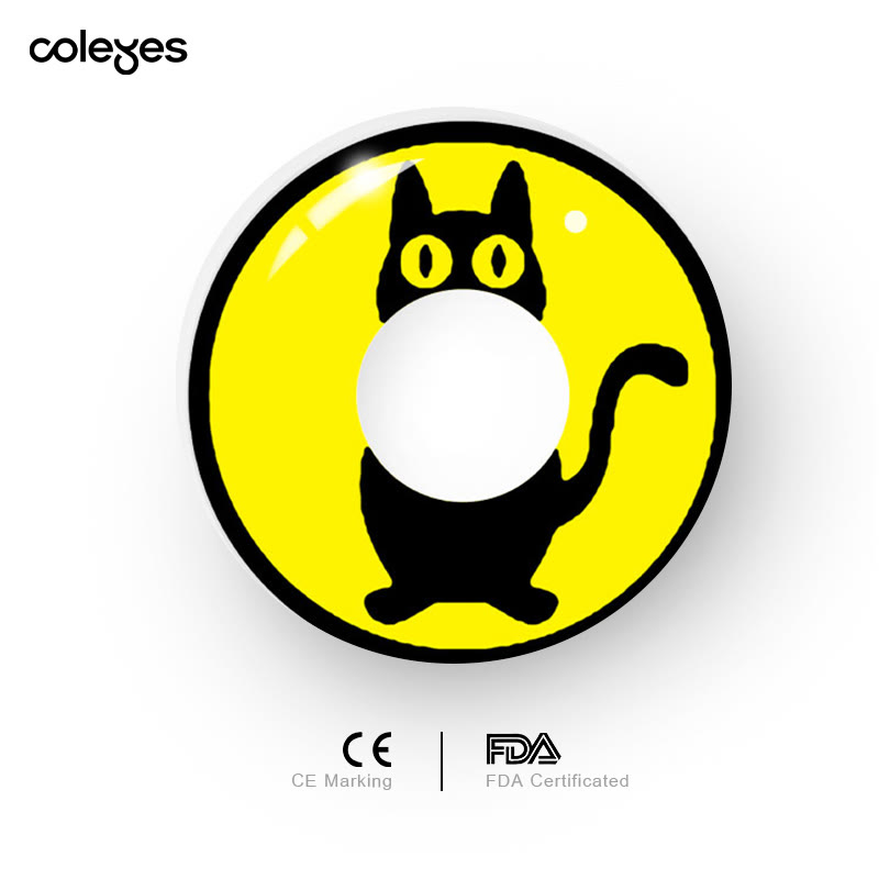 Coleyes Halloween Cat Yellow Yearly Prescription Cosplay Colored Contacts - image 5