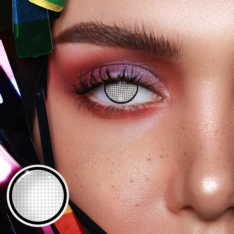 Coleyes Blind Manson Mesh White Yearly Prescription Cosplay Colored Contacts - image 2