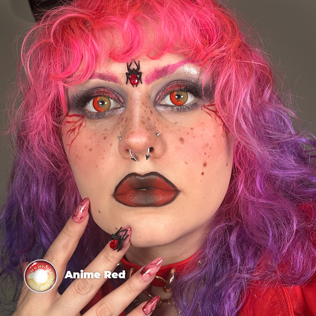 Coleyes Anime Red Brown Yearly Cosplay Prescription Colored Contacts - image 3