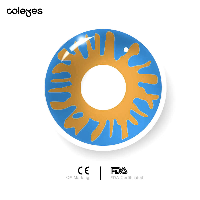 Coleyes Van Gogh Bloom Blue Yearly Prescription Cosplay Colored Contacts - image 6