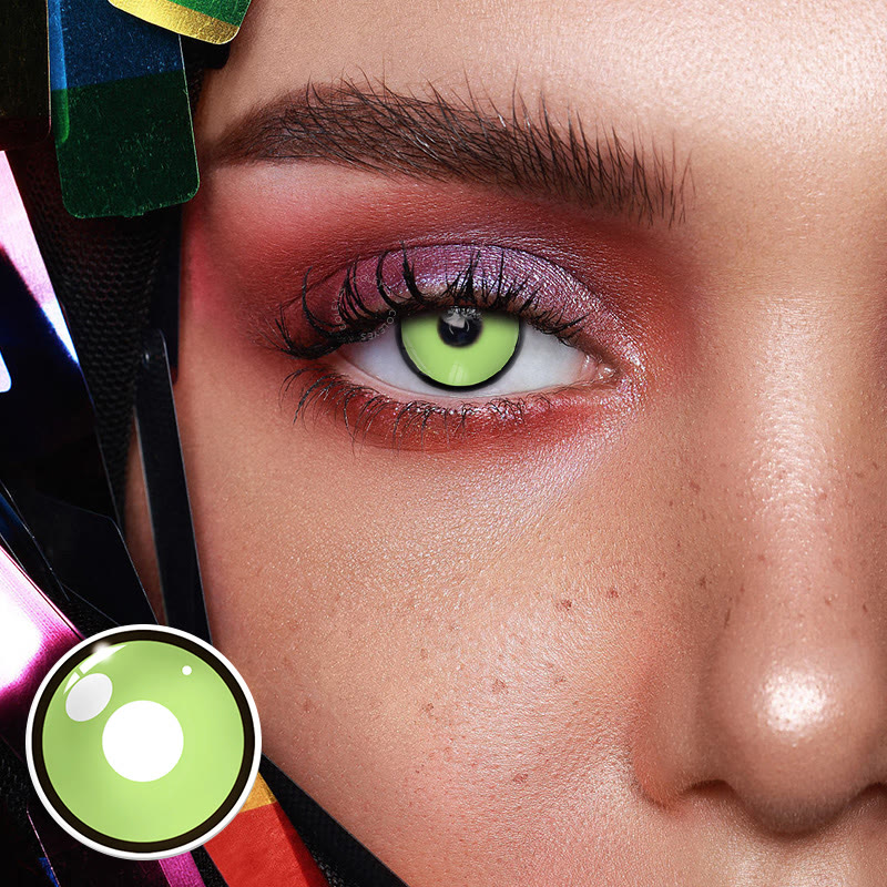 Coleyes Demon Mitsuri Green Yearly Prescription Cosplay Colored Contacts - image 2