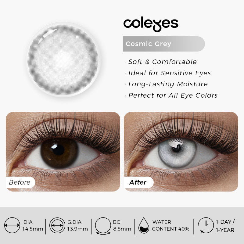 Coleyes Cosmic Grey 1-Day / 1-Year Prescription Cosplay Colored Contacts - image 14