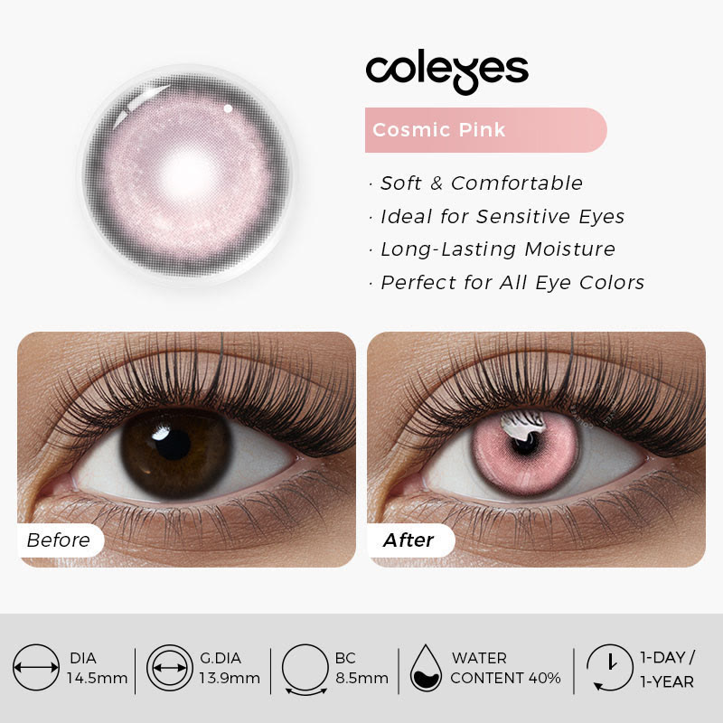 Coleyes Cosmic Pink 1-Day / 1-Year Prescription Cosplay Colored Contacts - image 10