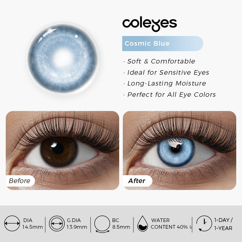 Coleyes Cosmic Blue 1-Day / 1-Year Prescription Cosplay Colored Contacts - image 11