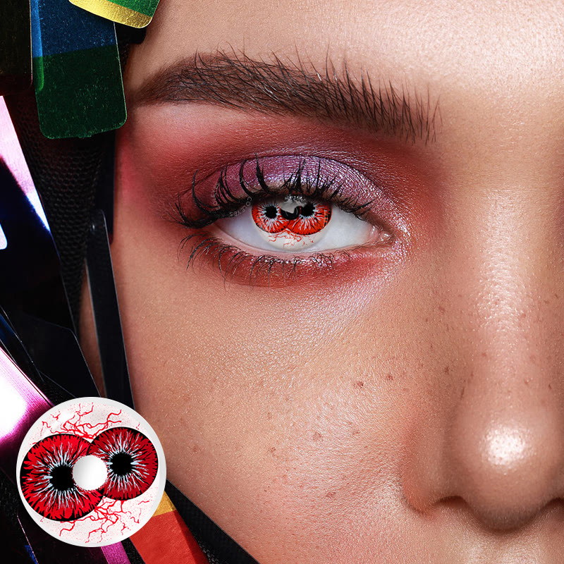 Coleyes Double Vision Red 1-Day/1-Year Cosplay Colored Contacts  - image 2