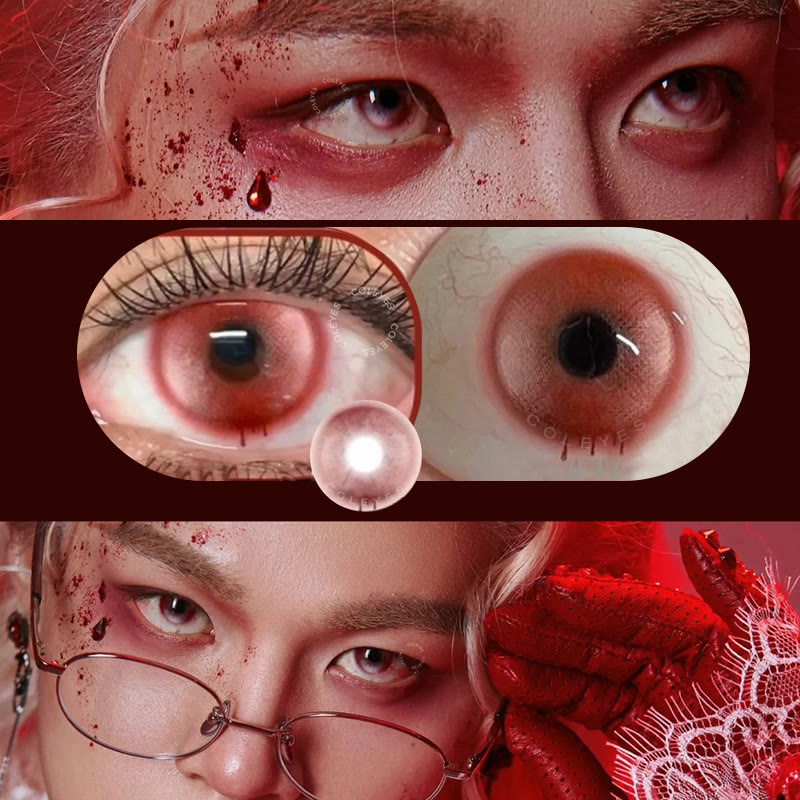 Coleyes Blood Tears Red Yearly Colored Contacts - image 7