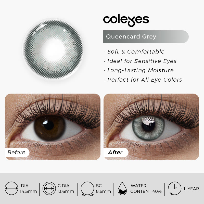 Coleyes Queencard Grey Yearly Colored Contacts - image 7