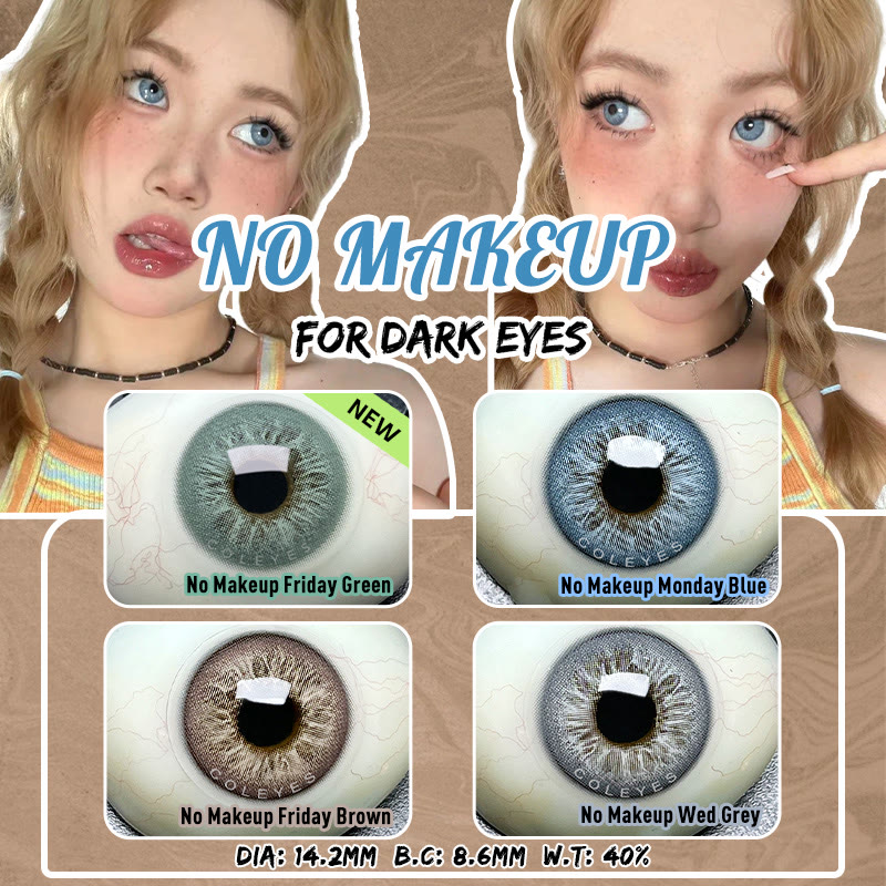 Coleyes No Makeup Wed. Grey Yearly Prescription Colored Contacts