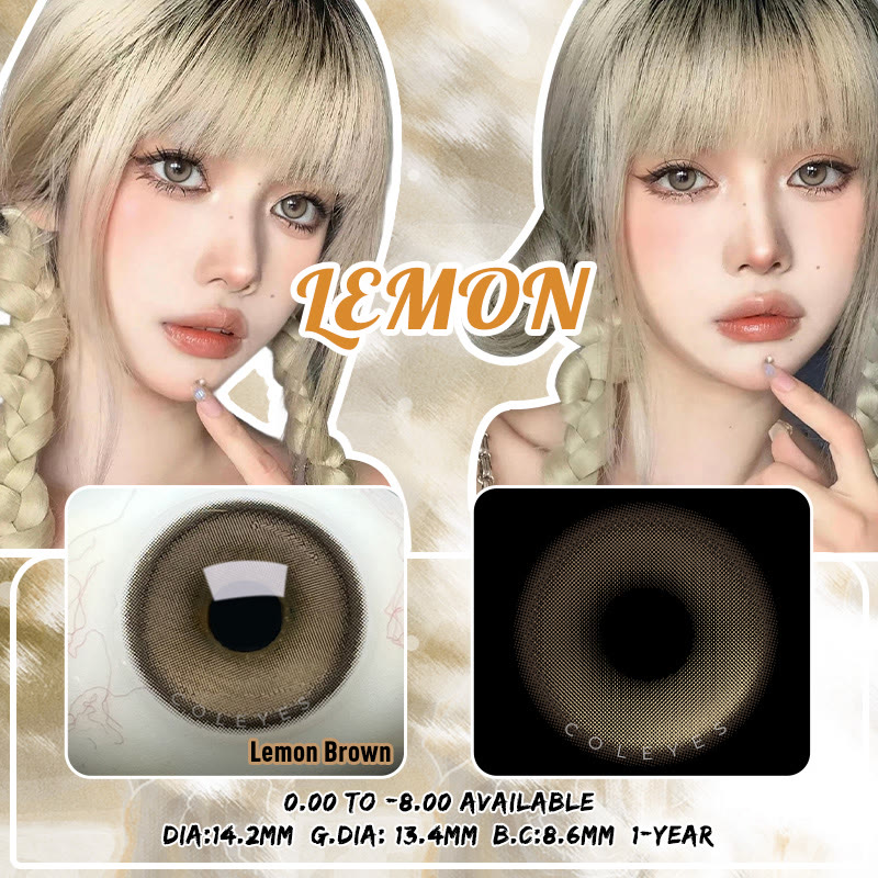 Coleyes Lemon Brown Yearly Prescription Colored Contacts - image 6