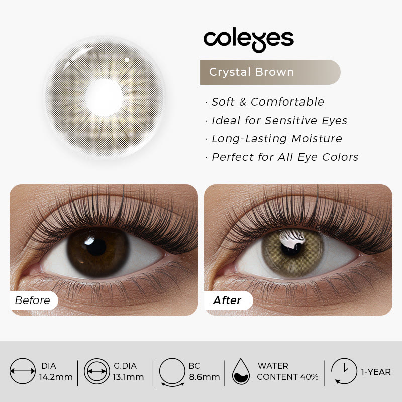 Coleyes Crystal Brown Yearly Prescription Colored Contacts - image 4