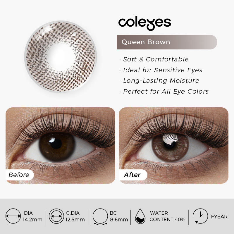 Coleyes Queen Brown Yearly Prescription Colored Contacts - image 5