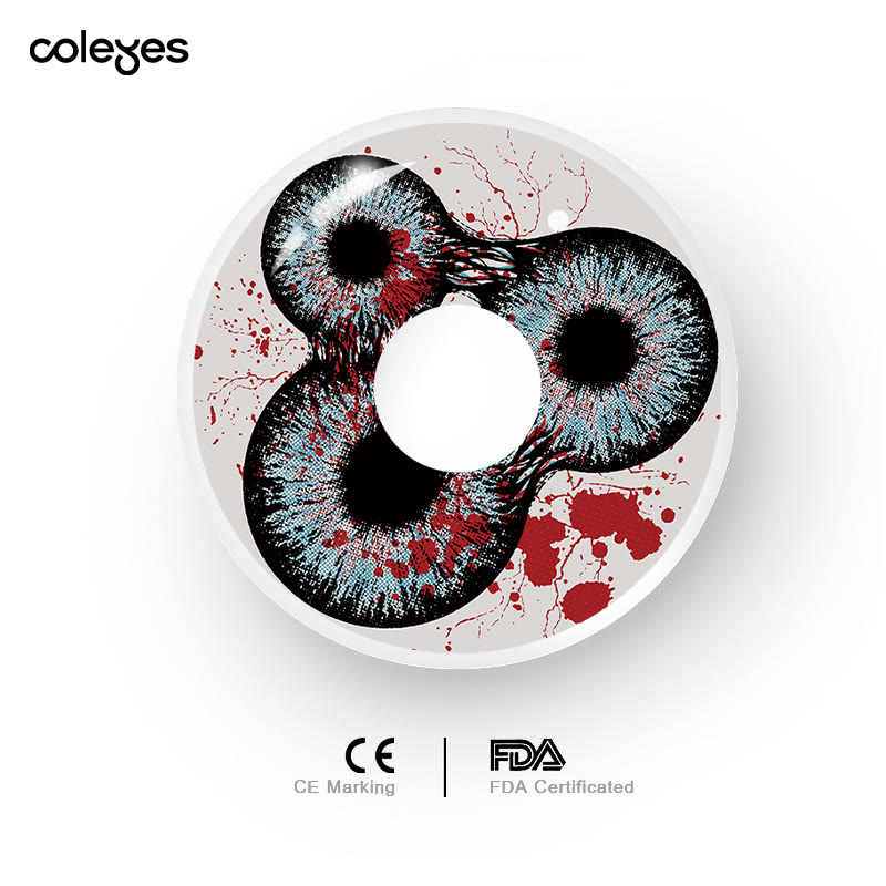 Coleyes Triple Vision Black Yearly Cosplay Colored Contacts - image 3