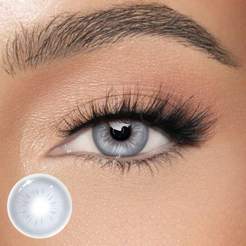 Coleyes Velvet Grey Yearly Prescription Colored Contacts - Velvet Grey - -8.00 - LM49_GY - image 1