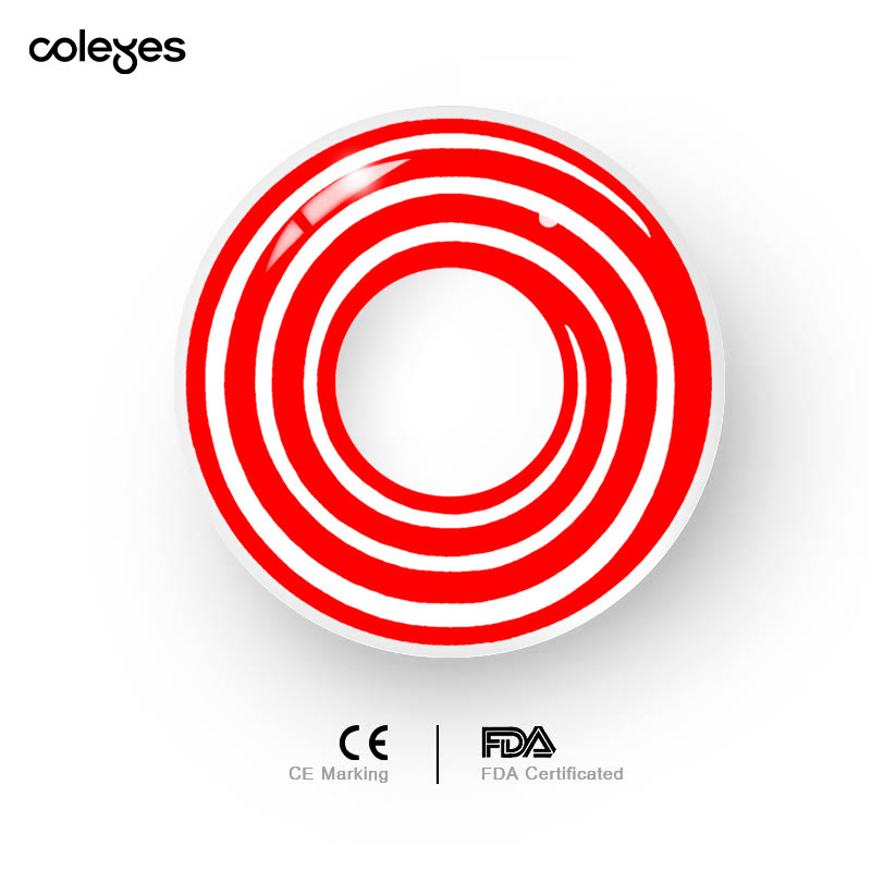 Coleyes Spiral Red Yearly Cosplay Colored Contacts - image 4