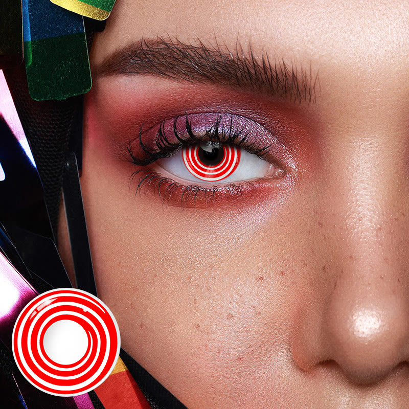 Coleyes Spiral Red Yearly Cosplay Colored Contacts - image 2