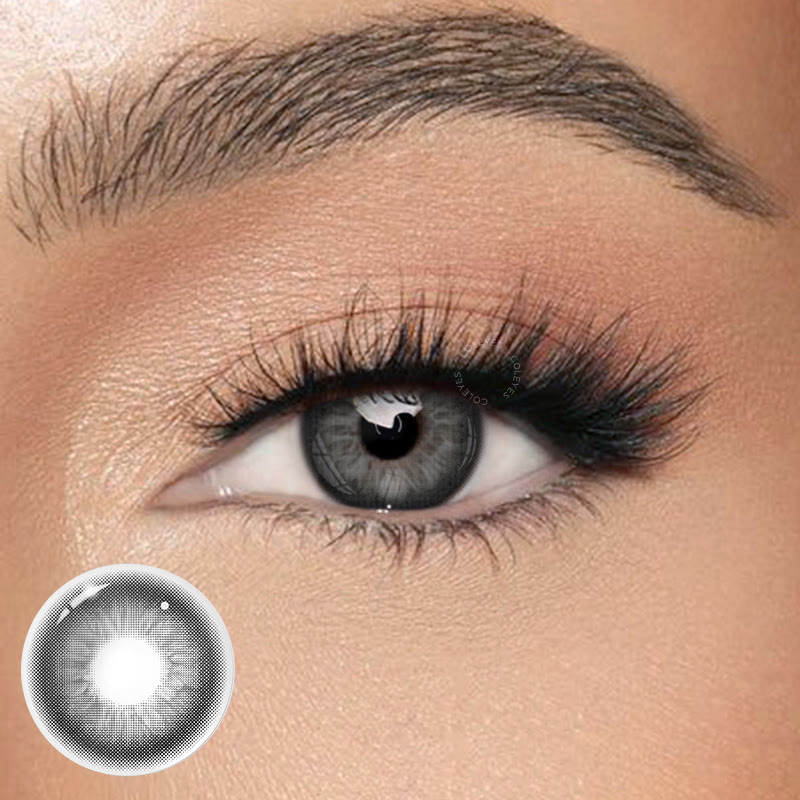 Coleyes No Makeup Tuesday Grey Black Yearly Prescription Colored Contacts