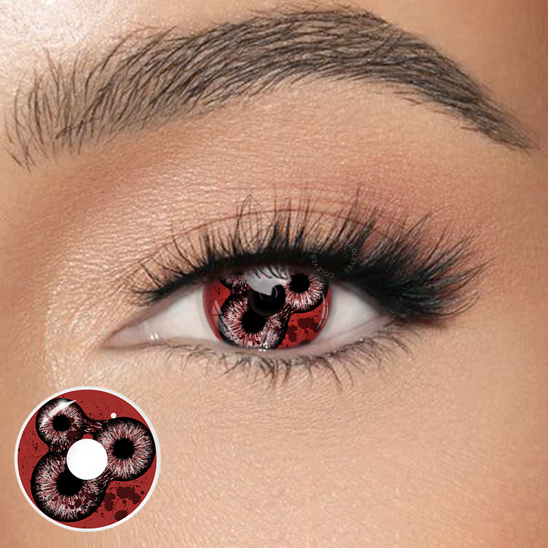 Coleyes Triple Vision Red Yearly Cosplay Colored Contacts - image 1