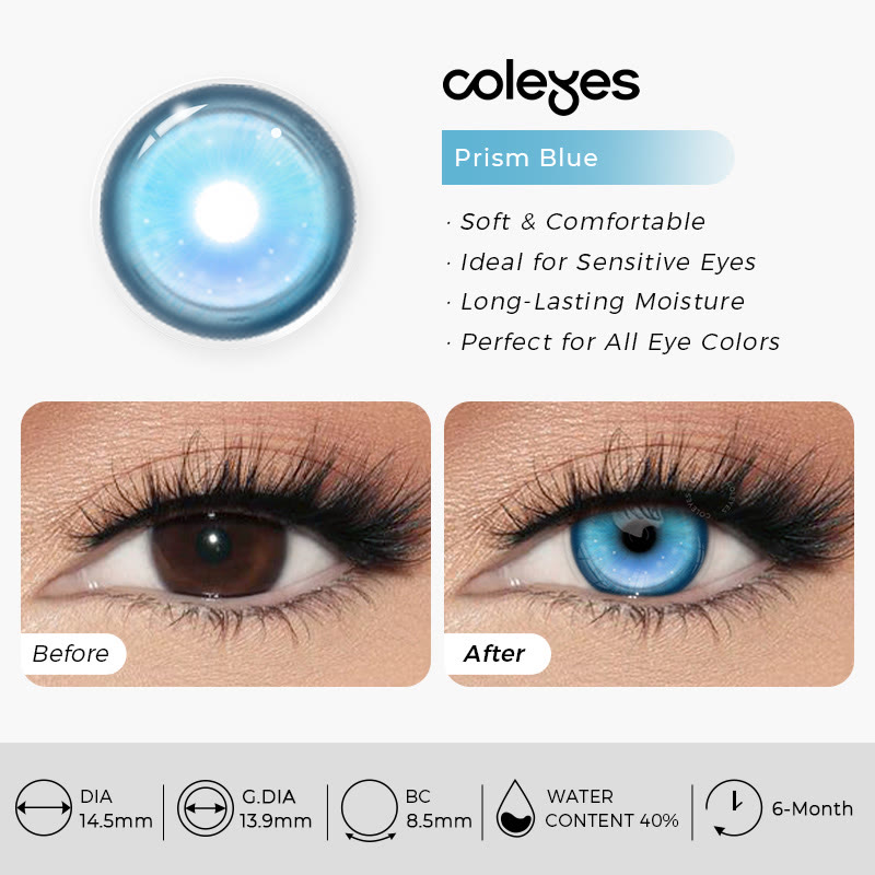 Coleyes Prism Blue 6-Month Cosplay Colored Contacts - image 3