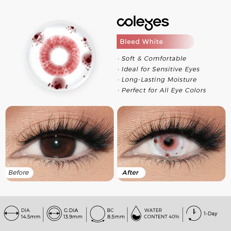 Coleyes Bleed White 1-Day Cosplay Colored Contacts - image 5