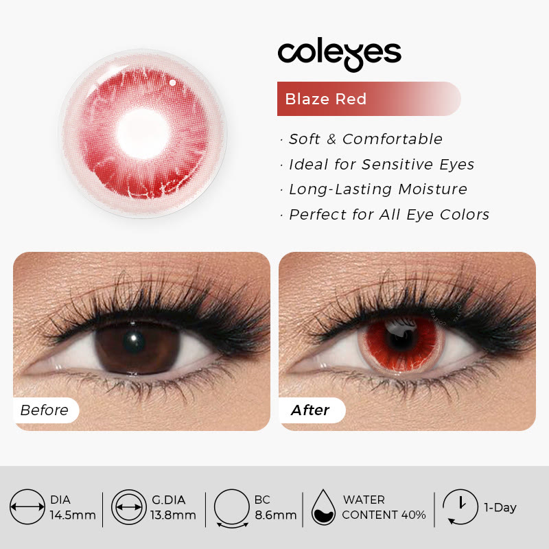 Coleyes Blaze Red 1-Day Cosplay Colored Contacts - image 8