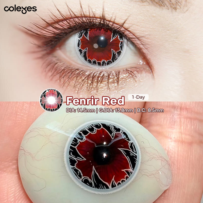 Coleyes Fenrir Red 1-Day Cosplay Colored Contacts - image 4