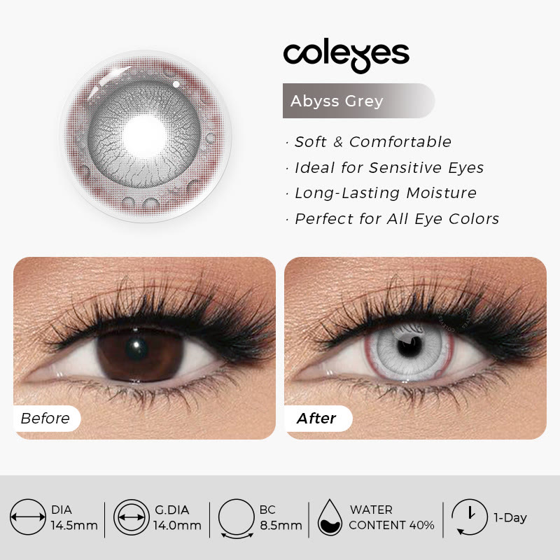 Coleyes  Abyss Grey 1-Day Cosplay Colored Contacts - image 3