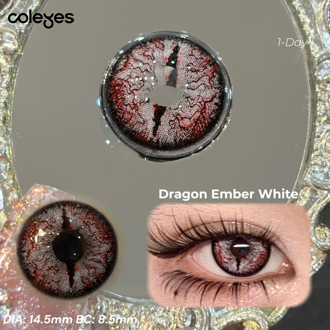 Coleyes Dragon Ember White 1-Day Cosplay Colored Contacts - image 3