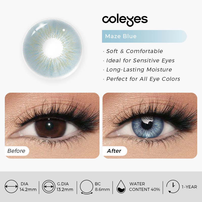 Coleyes Maze Blue Yearly Colored Contacts - image 9