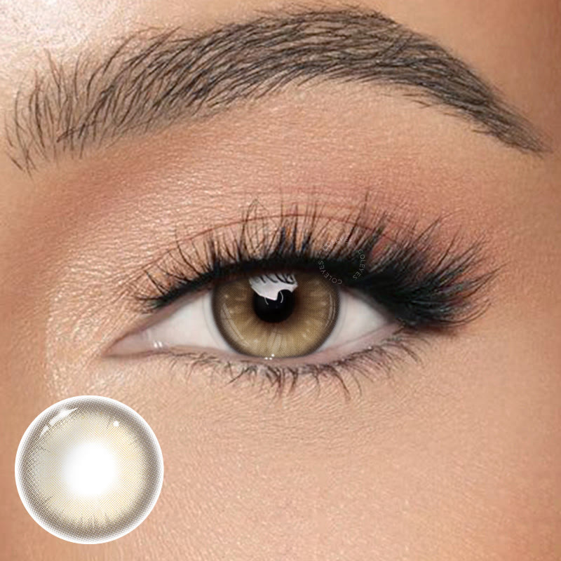 Coleyes Frost Brown Yearly Colored Contacts - Frost Brown - 0.00 - FA45-1 - image 1