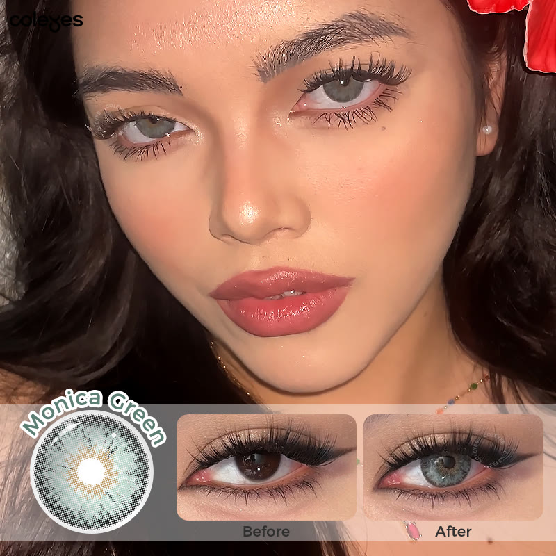 Coleyes Monica Green Small Pupil Yearly Colored Contacts - image 4
