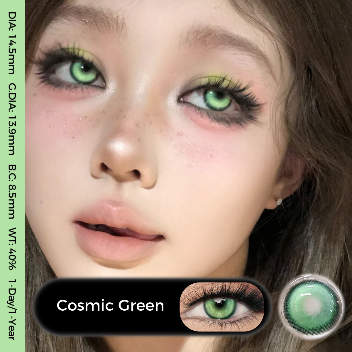 Coleyes Cosmic Green 1-Day / 1-Year Prescription Cosplay Colored Contacts - image 7